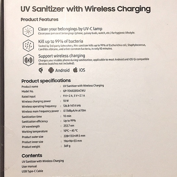 Samsung UV Sterilizer With Wireless Charger - Picture 7 of 7